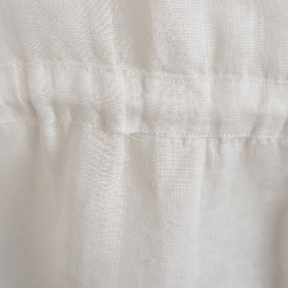 Cloth & Stone Cream Linen Peplum Blouse Size Medium - Picture 6 of 7